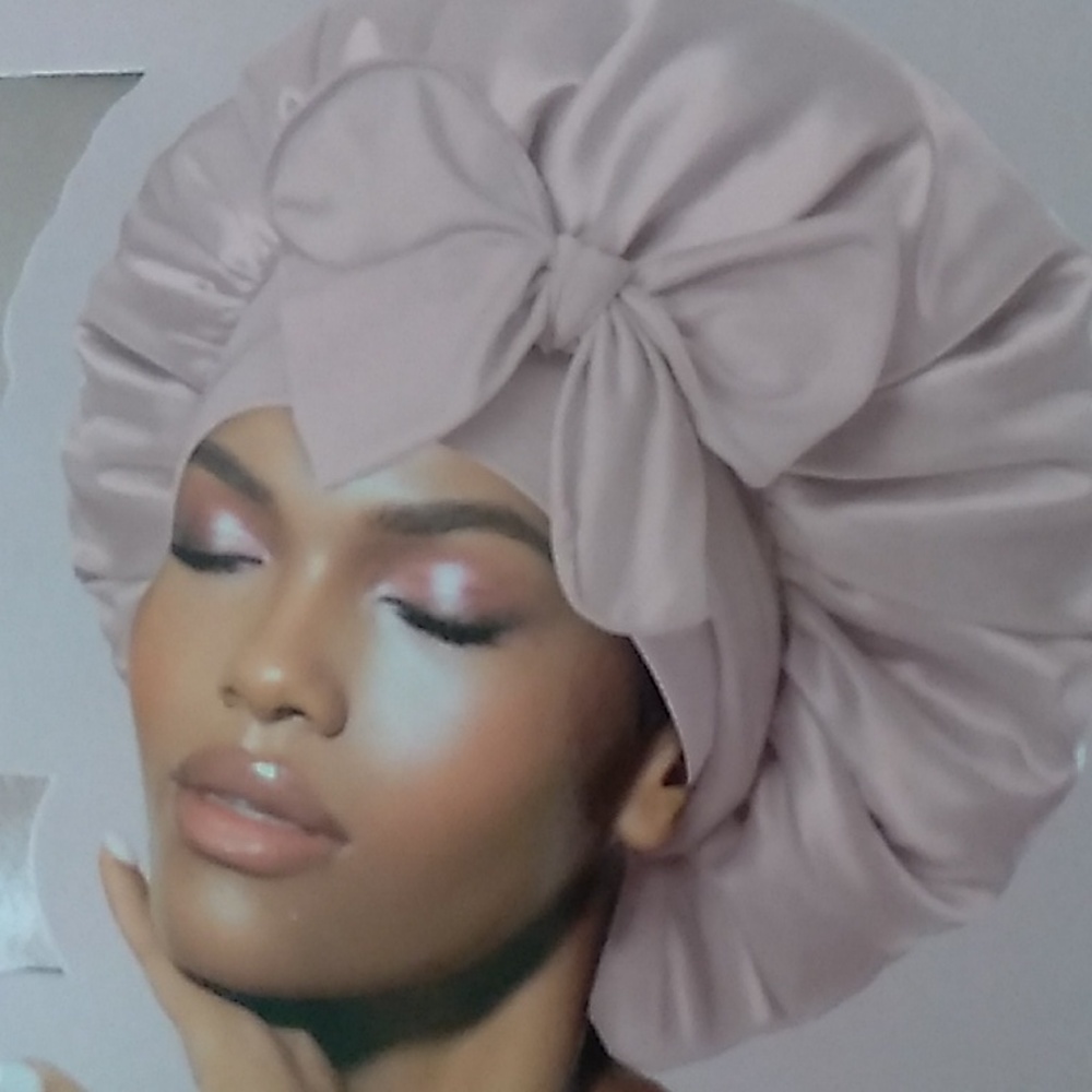 Oversized Satin Bonnet -  Pale Soft Pink New In BOX